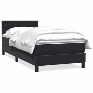 vidaXL Sommier &agrave; lattes de lit avec matelas noir 80x220 cm velours