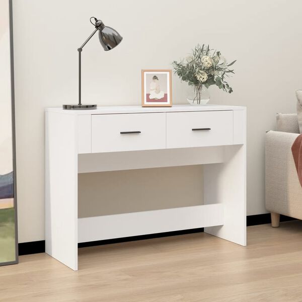 vidaXL Table console Blanc 100x39x75 cm Bois d'ing&eacute;nierie