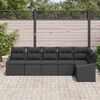 vidaXL Ensemble de canapé de jardin avec coussin 6 pcs Noir polyrotin