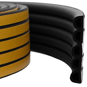 vidaXL joint de fen&ecirc;tre autocollant Noir 14 x 12 mm 25 m Mousse EPDM