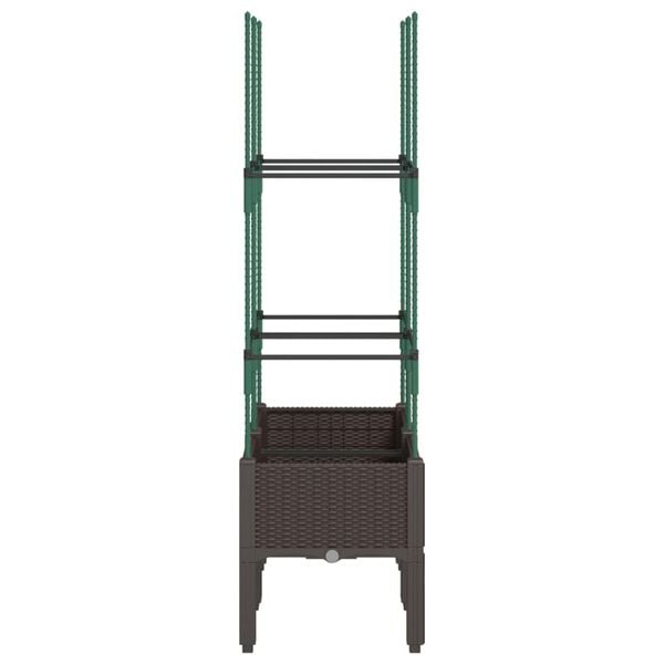 vidaXL Jardinière avec treillis marron 80x40x142,5 cm PP