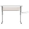 vidaXL Bureau d'artisanat blanc et gris 110x53x(58-87) cm