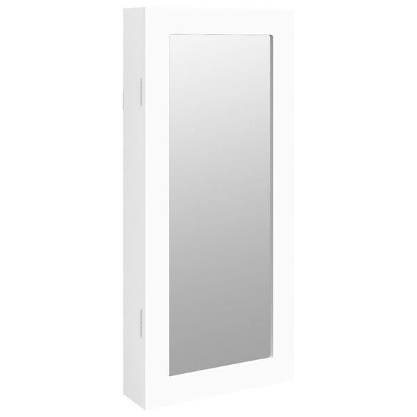 vidaXL Armoire à bijoux avec miroir murale blanc 30x8,5x67 cm