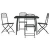 vidaXL Ensemble &agrave; manger de jardin 5 pcs anthracite m&eacute;tal maille