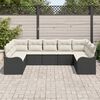 vidaXL Ensemble de canap&eacute; de jardin 9 pcs Noir et blanc polyrotin