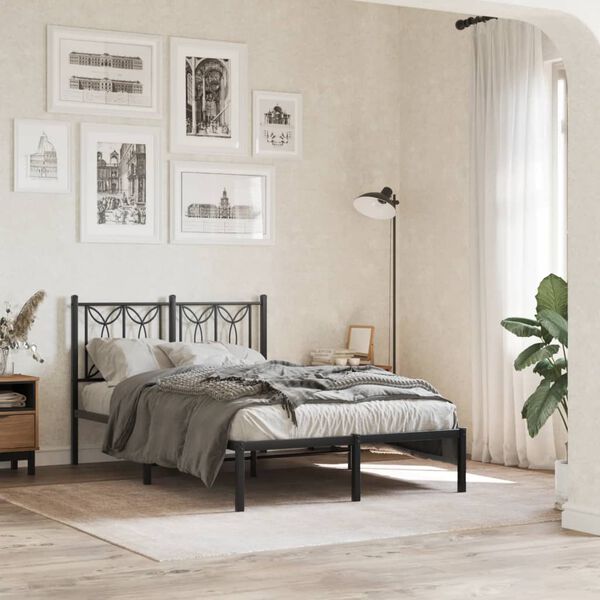 vidaXL T&ecirc;te de lit de remplacement m&eacute;tal noir 120 cm