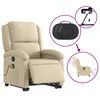 vidaXL Fauteuil inclinable de massage &eacute;lectrique Cr&egrave;me Tissu