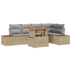 vidaXL Ensemble de salle &agrave; manger pour jardin 6 pcs Beige et gris