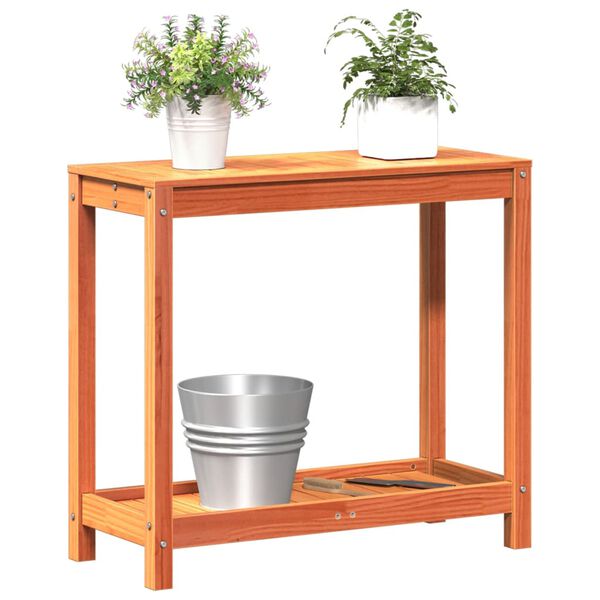vidaXL Table de rempotage avec étagère cire marron bois massif de pin