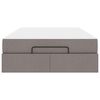 vidaXL Cadre de lit avec matelas avec matelas 2 pcs Taupe tissu