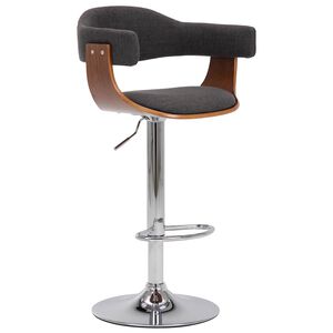 vidaXL Tabourets de bar lot de 2 gris bois courb&eacute; et tissu