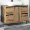 vidaXL Armoire de salle de bain ch&ecirc;ne artisanal bois d'ing&eacute;nierie