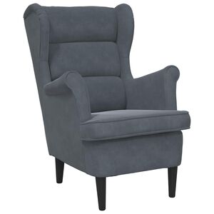 vidaXL Fauteuil gris fonc&eacute; velours