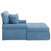 vidaXL Chaise lounge avec jupe avec coussin Bleu 91 x 157 x 91 cm