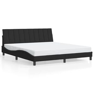 vidaXL Cadre de lit sans matelas Hanko noir 180x200 cm velours