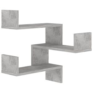 vidaXL &Eacute;tag&egrave;re murale d'angle Gris b&eacute;ton 40x40x50 cm Bois d&rsquo;ing&eacute;nierie