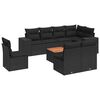 vidaXL Salon de jardin 9 pcs avec coussins noir r&eacute;sine tress&eacute;e