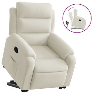 vidaXL Fauteuil inclinable Cr&egrave;me Velours