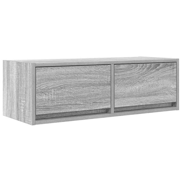 vidaXL Meuble TV sonoma gris 80x31x25,5 cm bois d'ing&eacute;nierie