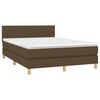 vidaXL Sommier &agrave; lattes de lit matelas et LED Marron fonc&eacute; 140x190 cm