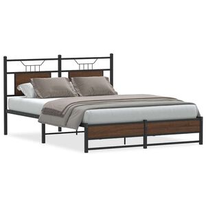 vidaXL Cadre de lit sans matelas ch&ecirc;ne marron 140x190 cm
