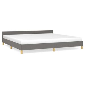 vidaXL Cadre de lit sans matelas gris fonc&eacute; 200x200 cm tissu