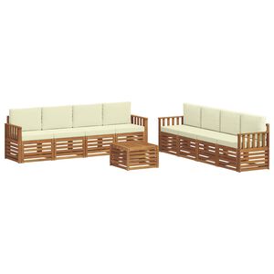 vidaXL Ensemble de canap&eacute;s d'ext&eacute;rieur 9 pc 8 place Naturel et Cr&egrave;me