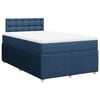 vidaXL Sommier &agrave; lattes de lit avec matelas bleu 120x190 cm tissu