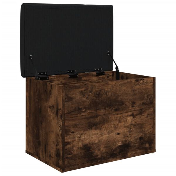 vidaXL Banc de rangement ch&ecirc;ne fum&eacute; 62x42x45 cm bois d'ing&eacute;nierie