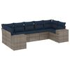 vidaXL Ensemble de canap&eacute; de jardin 7 pcs avec coussins gris r&eacute;sine tress&eacute;e