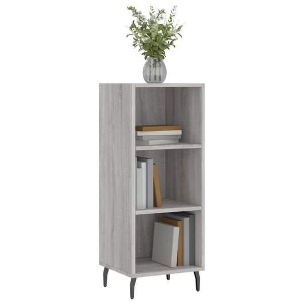 vidaXL Buffet sonoma gris 34,5x32,5x90 cm bois d'ing&eacute;nierie