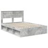 vidaXL Cadre de lit avec matelas Gris Béton 150 x 200 cm Pin massif