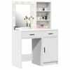 vidaXL Ensemble de table de maquillage avec LED avec porte 2 pcs Blanc