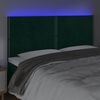 vidaXL T&ecirc;te de lit &agrave; LED Vert fonc&eacute; 200x5x118/128 cm Velours