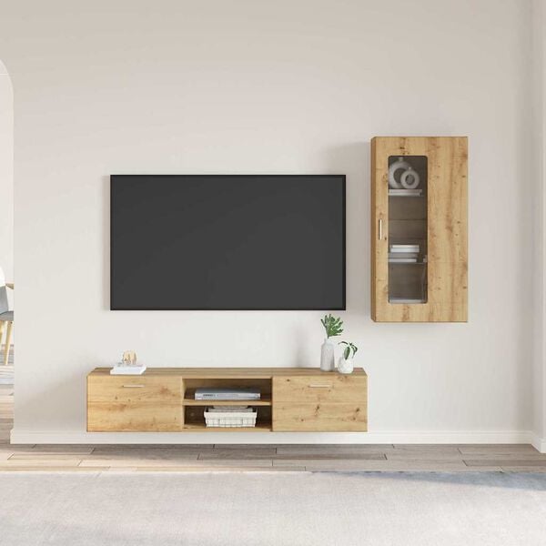 vidaXL Ensemble meuble TV FLORIN Ch&ecirc;ne artisanal Bois d'ing&eacute;nierie