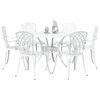 vidaXL Ensemble de salle &agrave; manger pour jardin 7 pcs Blanc Aluminium