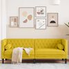 vidaXL Canap&eacute; Chesterfield avec traversins 3 places jaune velours