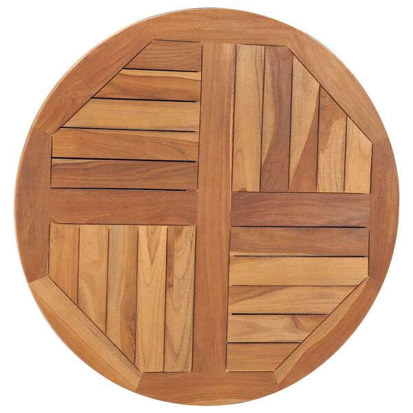 vidaXL Dessus de table Bois de teck solide Rond 2,5 cm 70 cm