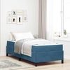 vidaXL Cadre de lit avec matelas Bleu fonc&eacute; 90 x 200 cm tissu
