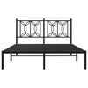 vidaXL Cadre de lit m&eacute;tal sans matelas avec t&ecirc;te de lit noir 140x190cm
