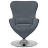 vidaXL Fauteuil &oelig;uf Gris fonc&eacute; Velours
