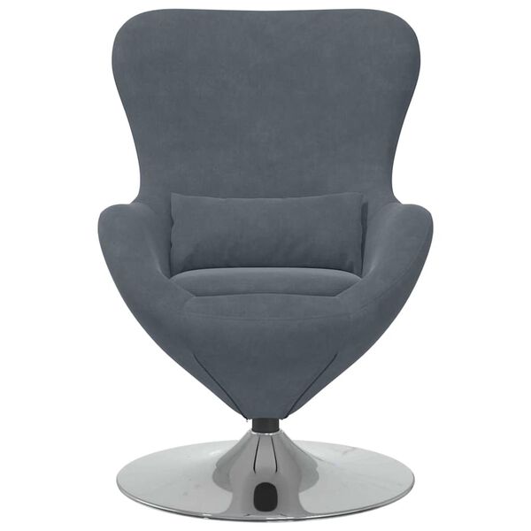 vidaXL Fauteuil &oelig;uf Gris fonc&eacute; Velours