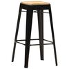 vidaXL Tabourets de bar lot de 4 noir bois de manguier massif