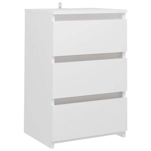 vidaXL Table de chevet blanc 40x35x62,5 cm bois d'ing&eacute;nierie