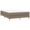 vidaXL Sommier &agrave; lattes de lit avec matelas Taupe 140x200 cm Tissu