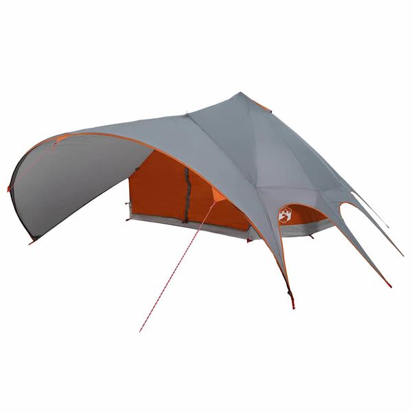 vidaXL Tente Teepee 9 personnes Gris et orange 502 x 502 x 297 cm