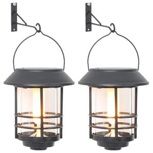 vidaXL Lanternes murales solaires d'ext&eacute;rieur 2 pcs blanc chaud