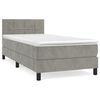 vidaXL Sommier &agrave; lattes de lit et matelas Gris clair 80x200 cm Velours