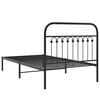 vidaXL Cadre de lit m&eacute;tal sans matelas avec t&ecirc;te de lit noir 100x200cm