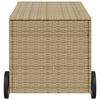 vidaXL Boîte de rangement de jardin et roues mélange beige 190L rotin
